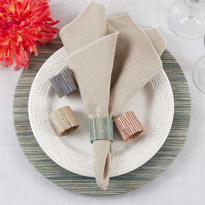 Woven Indigo 4-pc. Napkin Ring Set