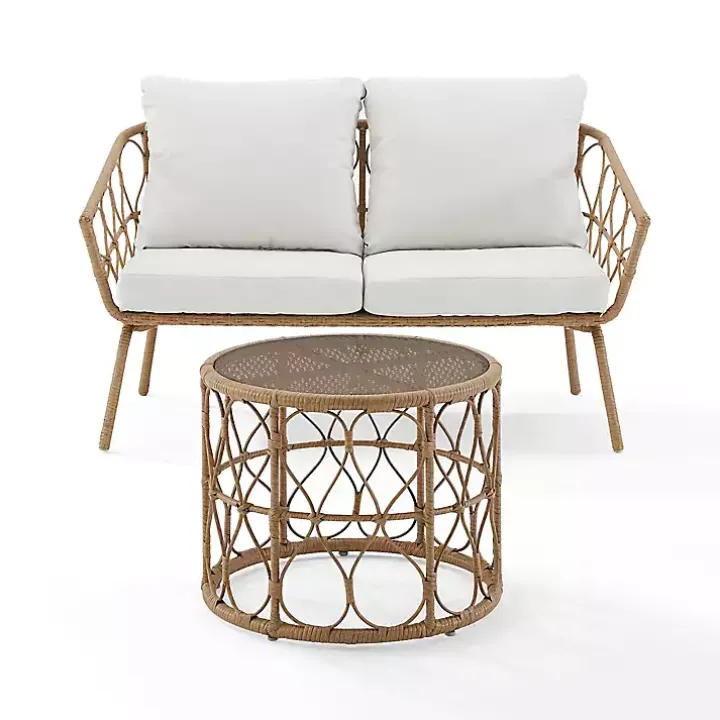 Woven Loop Rattan 2-pc. Outdoor Loveseat Set