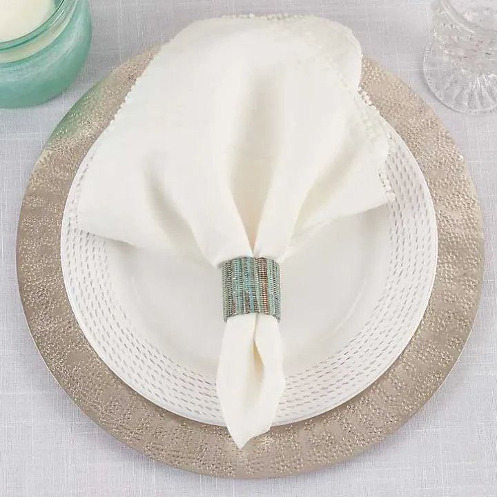 Woven Minty 4-pc. Napkin Ring Set