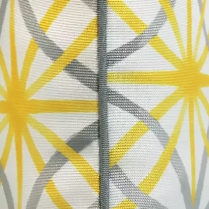 Yellow & Gray Geometric Flowers Outdoor Pillow