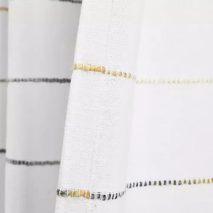 Yellow and Gray Ombre Stripe Shower Curtain