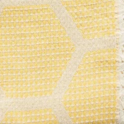 Yellow Honeycomb Cotton Throw