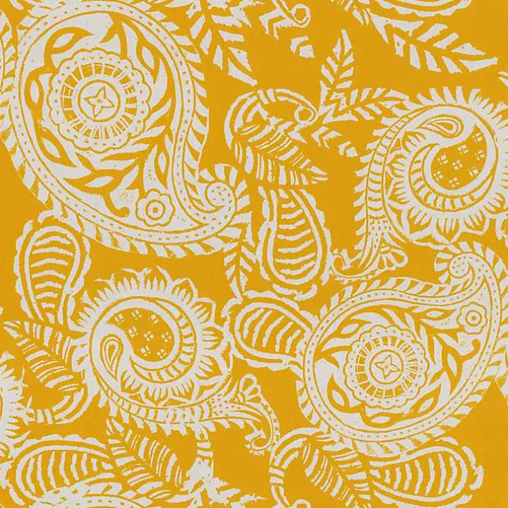 Yellow Paisley Outdoor Settee Cushion