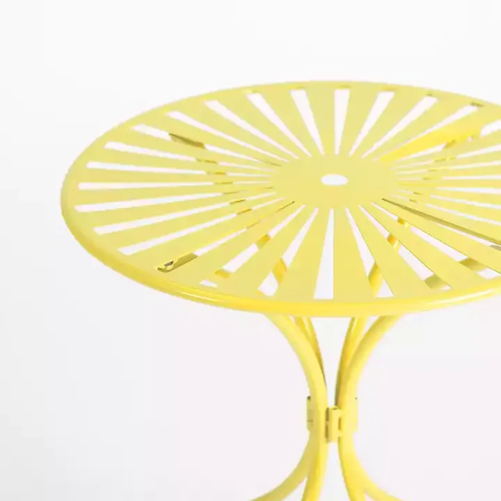 Yellow Sunburst Metal 3-pc. Outdoor Bistro Set